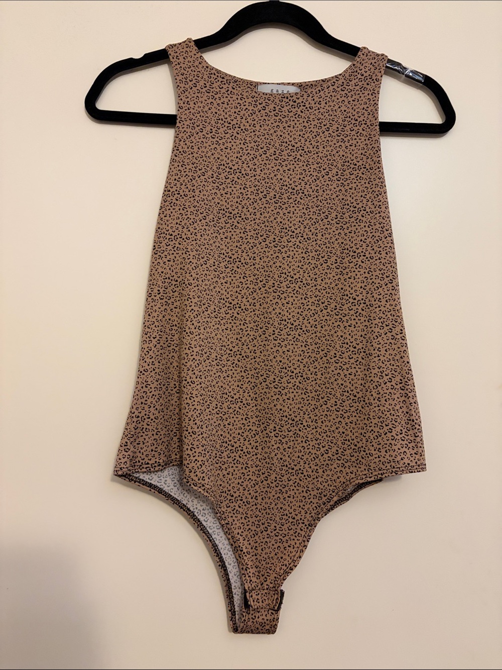 gaze Beige Leopard-Print Sleeveless Bodysuit